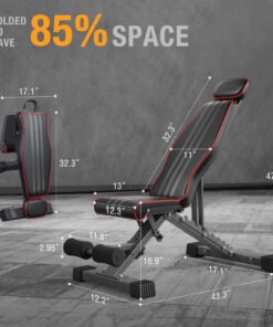 Alternative view of Heavy-Duty Foldable Weight Bench | 660lbs Capacity | 10-Level Adjustable