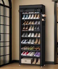 The Ultimate Organizer: 10-Tier Large Capacity Shoe Rack with Dustproof Cover
