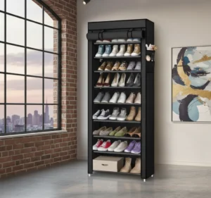 The Ultimate Organizer: 10-Tier Large Capacity Shoe Rack with Dustproof Cover