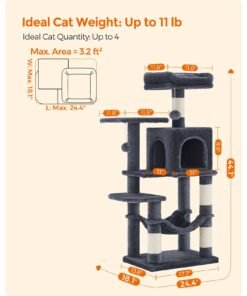 Alternative view of 44" Multi-Level Cat Tree: Cozy Cave, Perch, Hammock & Scratching Post