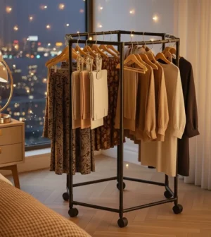 360° Rotating Hexagonal Rolling Rack |150lb Capacity