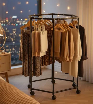 360° Rotating Hexagonal Rolling Rack |150lb Capacity